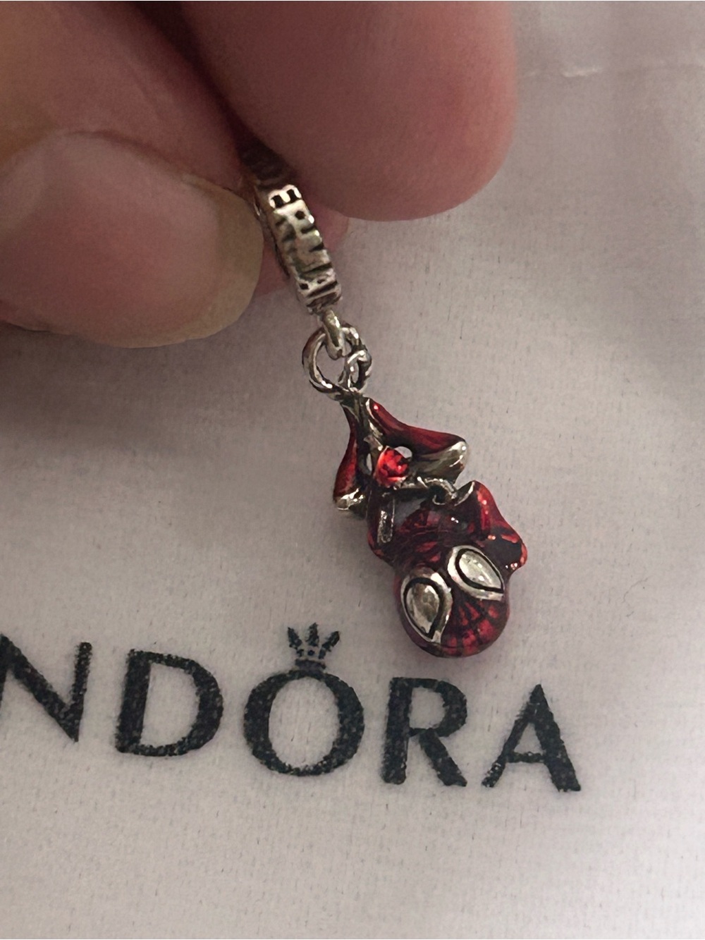 Pandora Red Enamel Reptile Charm with Silver Accents - Picture 6 of 7